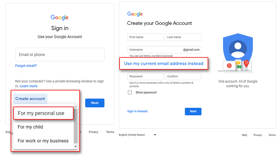 sign into gmail personal account